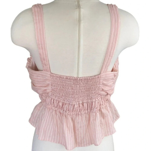 Maeve 1X anthropology crop top, pink and white. Size 1X - Picture 4 of 9